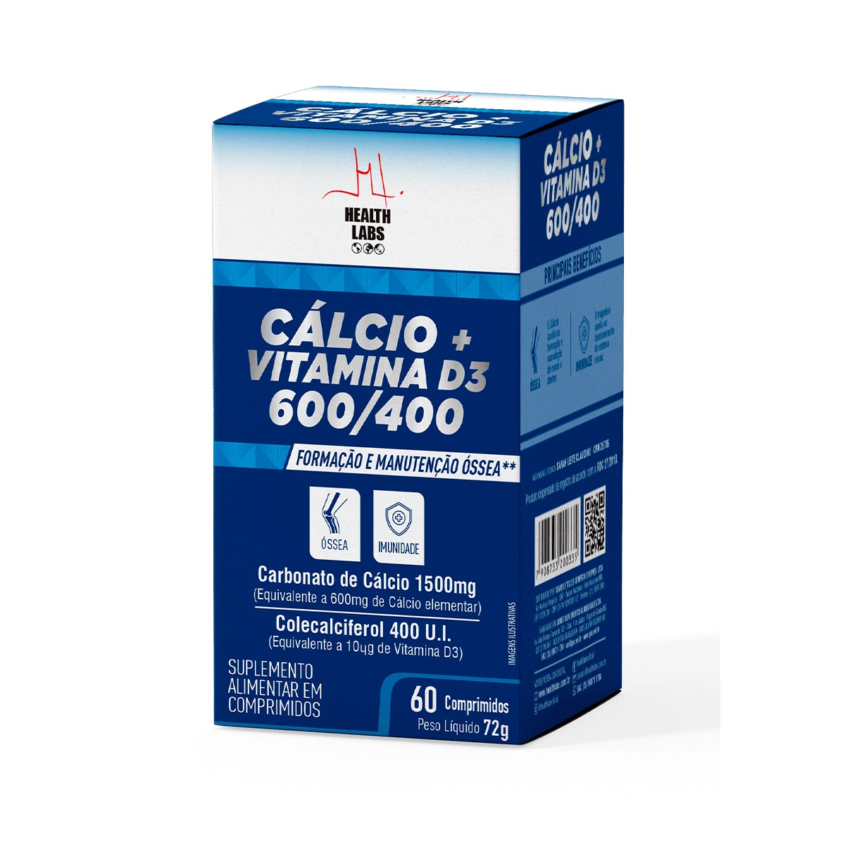 Health Labs Cálcio + Vitamina D3 60 Comprimidos