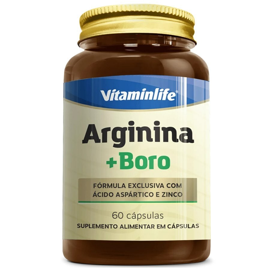 Arginina + Boro Vitaminlife com Ácido Aspártico e Zinco — 60 Cápsulas