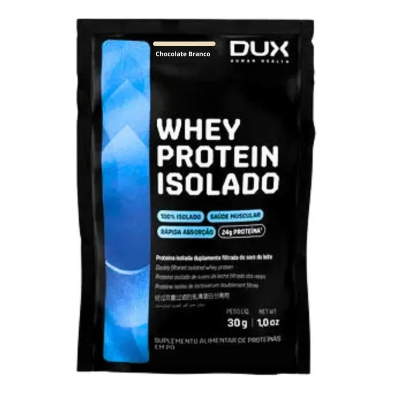 Whey Protein Isolado DUX Chocolate Branco — Sachê 30 g