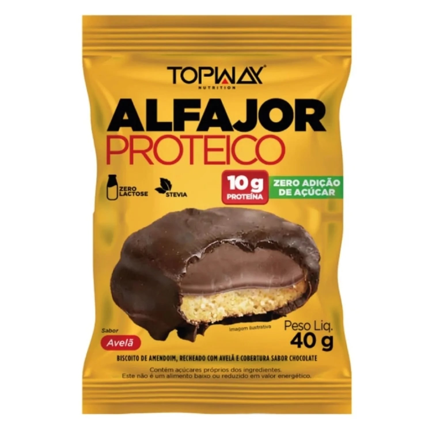 Alfajor Proteico Topway Avelã Unidade 40 g