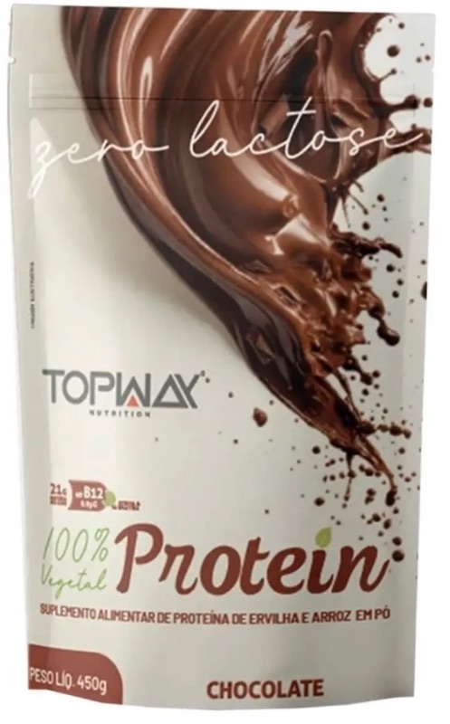 100% Proteína Vegetal Zero Lactose Topway Chocolate 450 g