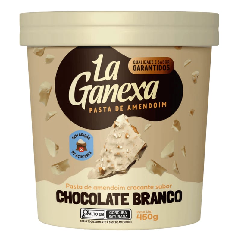 Pasta de Amendoim La Ganexa Chocolate Branco Crocante — 450 g