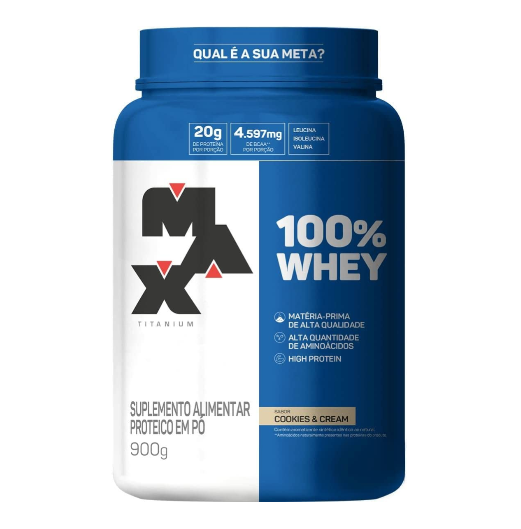 Whey 100% Max Titanium 900g Cookies/crea