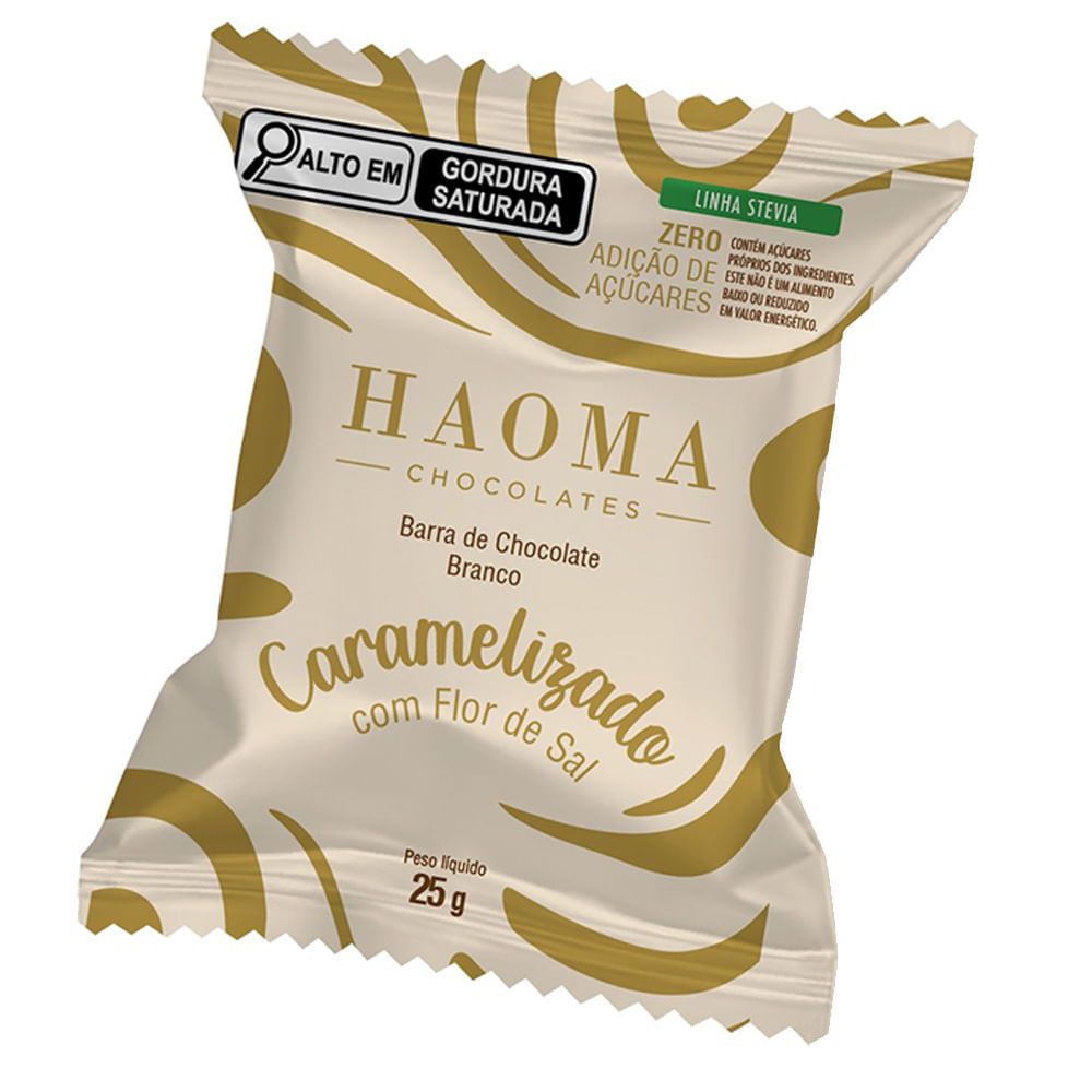 Barra De Choc Branco Haoma Caram C/ Flo